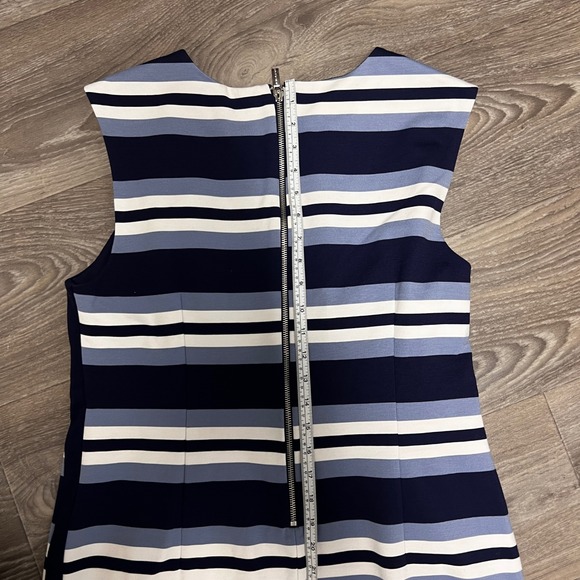 Michael Kors Striped Sheath Dress Sleeveless Career Casual‎ Blue White 14 - Picture 7 of 8